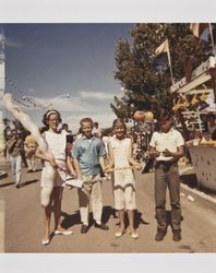 Jodi and Janice Formway at the Sonoma County Fair with friends, Santa Rosa, California, 1962