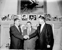 San Francisco Mayor George Christopher with Gene Benedetti and Art Parent