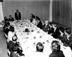 Bishop Hansel Ford employees at a banquet at Los Robles, Santa Rosa, California, 1963