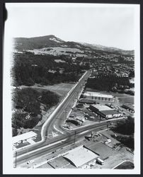 Aerial view of intersection of Summerfield Road and Montgomery Drive, Santa Rosa, California, 1965
