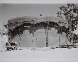 Construction of a large water storage tank, Santa Rosa, California, 1950s