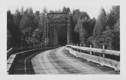 Approach to the Annapolis Road bridge over the South Fork of the Gualala RIver at Valley Crossing, northern Sonoma County, 1947