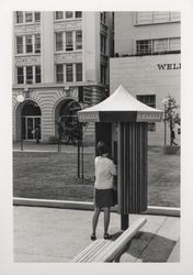 Telephone booth in Courthouse Square, Santa Rosa , California, 1968