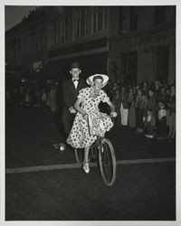 Santa Rosa Native Sons of the Golden West, No. 28 two men on bicycles in the parade