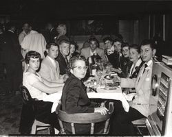 Angelina Zurlo with other people at a Butcher's Union function, Santa Rosa, California, 1957