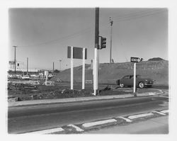 Highway 101 construction at the Steele Lane intersection, Santa Rosa, California, 1964