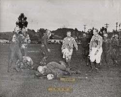 Run play during Petaluma Leghorns game against Eagle Rock Athletic Club