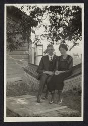 Charles R. Drake and unidentified woman at the Drake residence, 431 Tenth Street, Santa Rosa, California, 1921