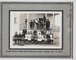 Cowell School students with teacher Nettie Mabel Barnes, Cowell Road, Concord, California, January 14, 1916