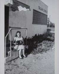 CindyLee Cincera with her dog, Petaluma, California, June 1961