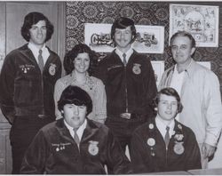 Teacher John De Jong with Future Farmers of America members, Petaluma, California, 1979