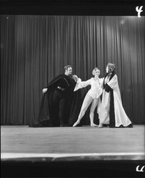 Ronald Trank, Deborah Schweitert and unidentified woman dancing ballet, Santa Rosa, California, November 22, 1968