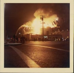 Golden Eagle Milling Company warehouse fire in Petaluma, California on July 4, 1967