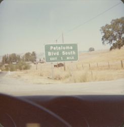 Petaluma Blvd. South highway sign, Petaluma, California, September 8, 1977