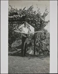 Herald "Bud" Gilmore Callison under the arbor, Sonoma County, California, June 1944