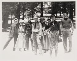 McNear and Denman family members pose in the woods, about 1910