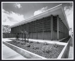 View of the newly landscaped northeast corner of the Sonoma County Library