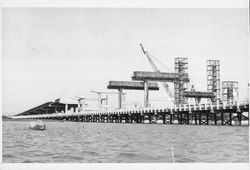 View of the Richmond San Rafael bridge under construction, San Rafael, California, about 1954