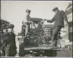 Truck load of crabs at Fisherman's Wharf, 41 The Embarcadero, San Francisco, California, 1920s