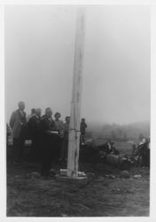 Erecting a flag pole at Bodega Bay