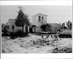 Water tower, pump house, and other out buildings at Foster Ranch, Petaluma, California, 1995