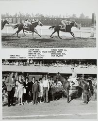 Photo finish and Winner's Circle for the Joseph T. Grace Memorial Purse at the Sonoma County Fair Racetrack, Santa Rosa, California