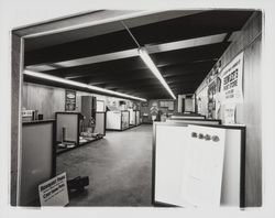 Cal-Rose Homes office interior and exterior, Cotati, California, 1961