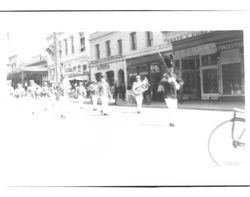 Unidentified band marching on Main Street, Petaluma, California, 1911