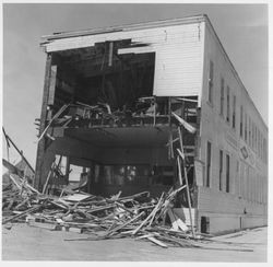 Dismantling the Diamond National Lumber building, Petaluma, California, summer 1966