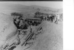 Engine No. 13 wrecked near Clark Summit, Marin County