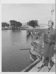 Helen Putnam on the waterfront, Petaluma, California, 1965