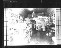 Interior of a grocery store, Petaluma, California, about 1900