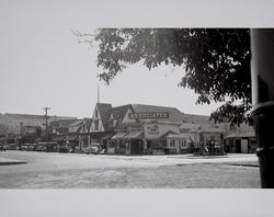 Main Street at the corner of Armstrong Woods Road, Guerneville, California, 1930s