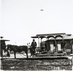 Street car at the Pacific Northwestern depot