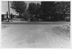 Unidentified Sonoma County road and homes, 1960s or 1970s