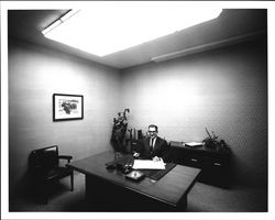 Hal Trebbe in his office at the Exchange Bank, Santa Rosa, California, 1961