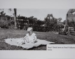 Suzanne Evans as a baby, Petaluma, California, 1950