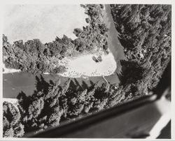 Aerial view of the Russian River at Northwood, near Monte Rio, California, September 1955