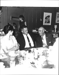 Bill Kortum having lunch with friends, Petaluma, California, 1963