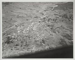 Aerial view of Petaluma looking east