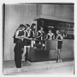 Opening of the drive-through at the Coddingtown Branch of the Exchange Bank, Santa Rosa, California, 1971