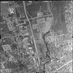 Aerial view of Santa Rosa, California, showing South Park, Roseland and downtown, July 17, 1942