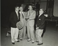 Art Linkletter and fair officials at the Sonoma County Fair, Santa Rosa, California, 1905