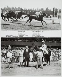 Photo finish and Winner's Circle for Hayden's Entry at the Sonoma County Fair Racetrack, Santa Rosa, California