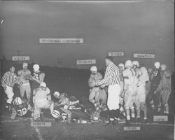 Leghorns play a rare game away with South San Francisco Windbreakers., South San Francisco, California, Nov. 18, 1951