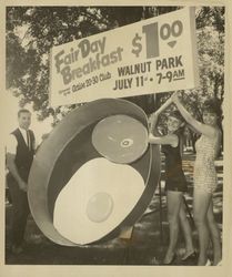 Sonoma-Marin Fair Day Breakfast promotion in Petaluma, California, July 1963