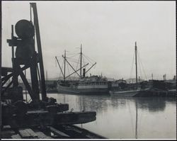 Shipping scene at the Third Street Channel, Berry Street, San Francisco, California, 1920s