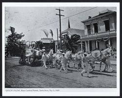 Queen's float, Rose Carnival Parade, Santa Rosa, May 8, 1909