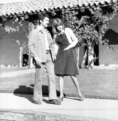 Mattei Brothers men's and women's fashions modeled outdoors near the Sonoma Mission