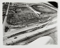 Aerial view of Construction of Highway 101 at Russell Avenue, Santa Rosa, California, 1960